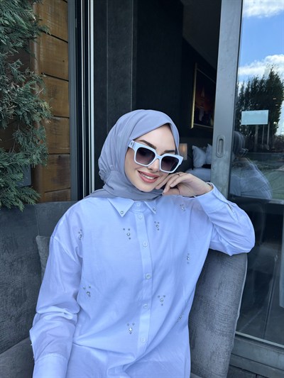 Gri Çıtçıtlı Salaş Eşarp