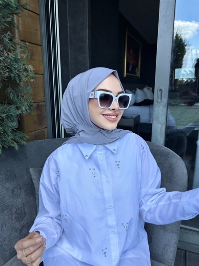 Gri Çıtçıtlı Salaş Eşarp