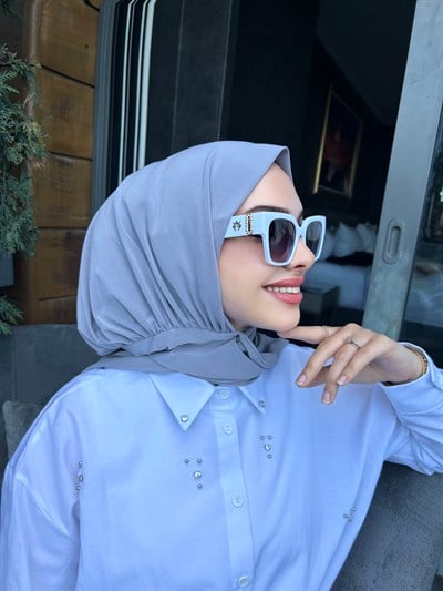 Gri Çıtçıtlı Salaş Eşarp