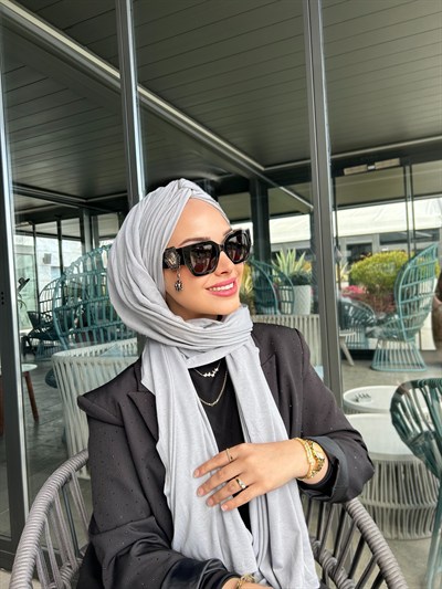 Gümüş Gri Penye Deluxe Boneşal