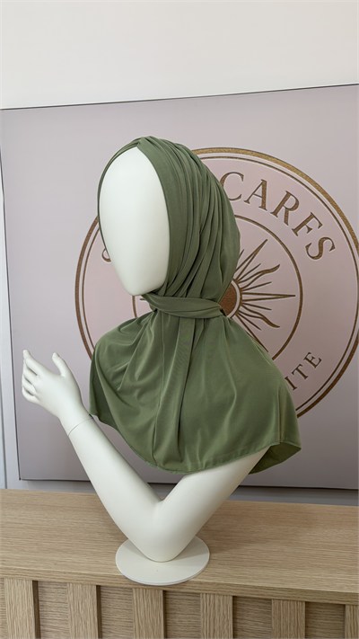 Küf Yeşili Büzgülü Multi Hijab