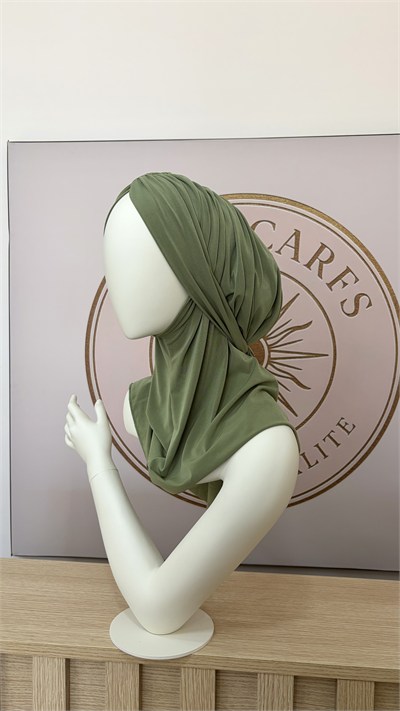 Küf Yeşili Büzgülü Multi Hijab