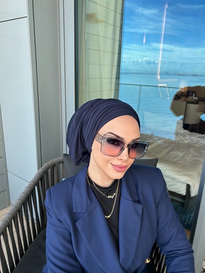 Lacivert Salaş Bandanalı Bone