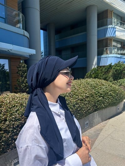 Lacivert Şapkalı Boneşal