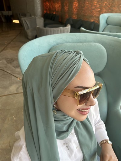 Mint Yeşili Deluxe Düğüm Boneşal