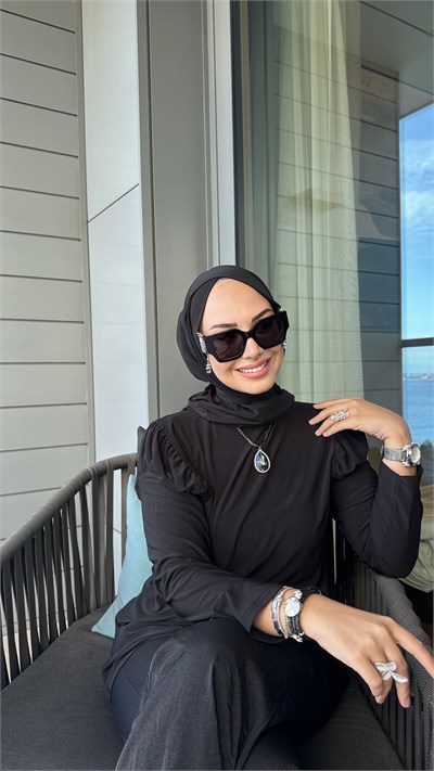 Siyah Çapraz Multi Hijab