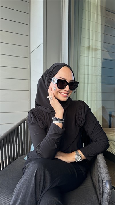 Siyah Çapraz Multi Hijab