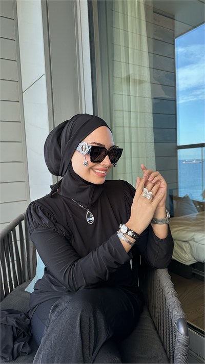 Siyah Düz Multi Hijab