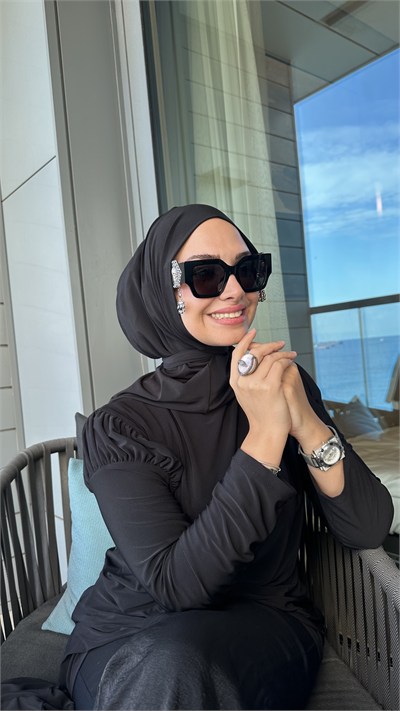 Siyah Düz Multi Hijab