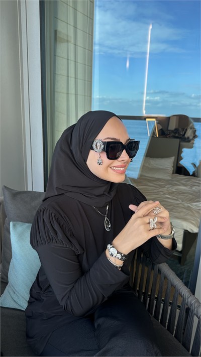 Siyah Düz Multi Hijab