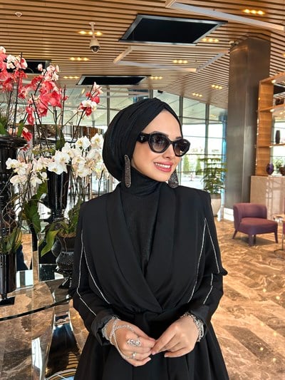 Siyah Glitter Simli Bone