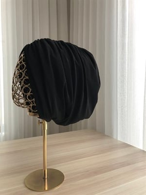 Siyah Salaş Büzgülü Bone