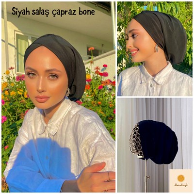Siyah Salaş Çapraz Bone