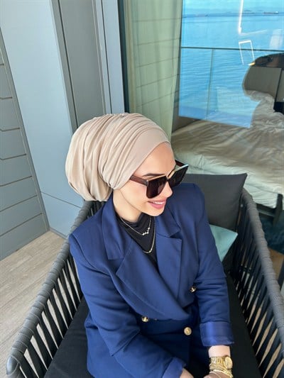 Taş Rengi Salaş Bandanalı Bone