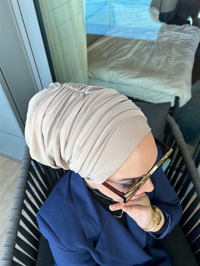 Taş Rengi Salaş Bandanalı Bone