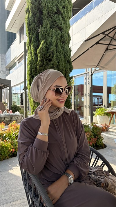 Taş Rengi Düz Multi Hijab
