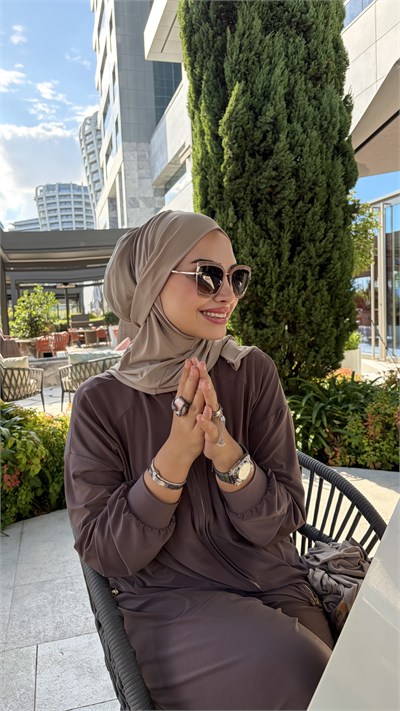 Taş Rengi Düz Multi Hijab