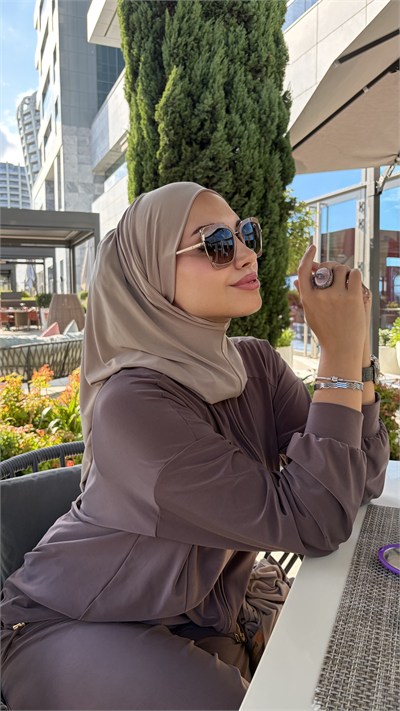 Taş Rengi Düz Multi Hijab