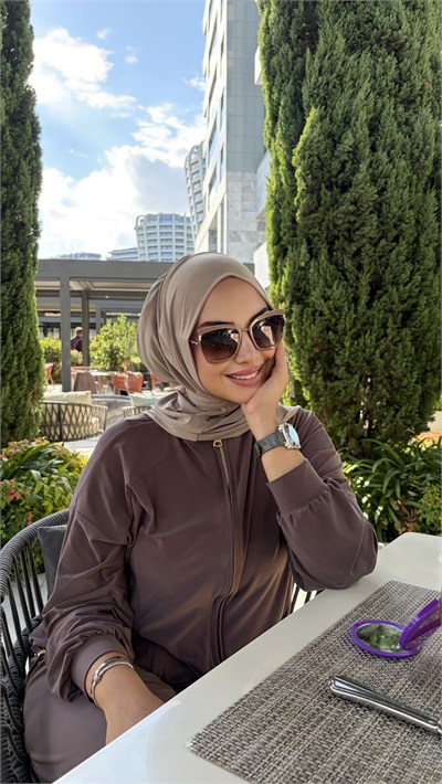 Taş Rengi Düz Multi Hijab