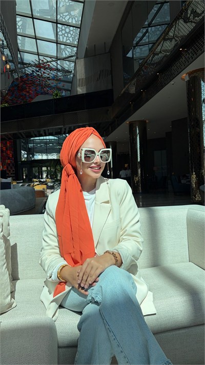 Turuncu Deluxe Düğüm Boneşal