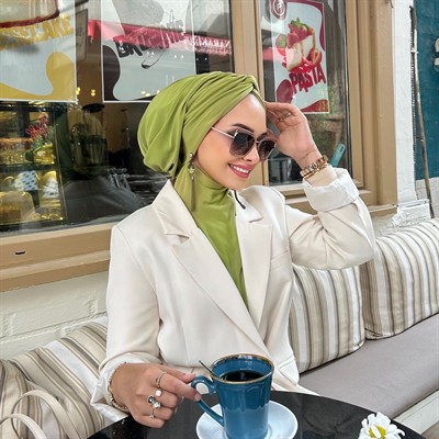 Zeytin Yeşili Salaş Düğüm Bone