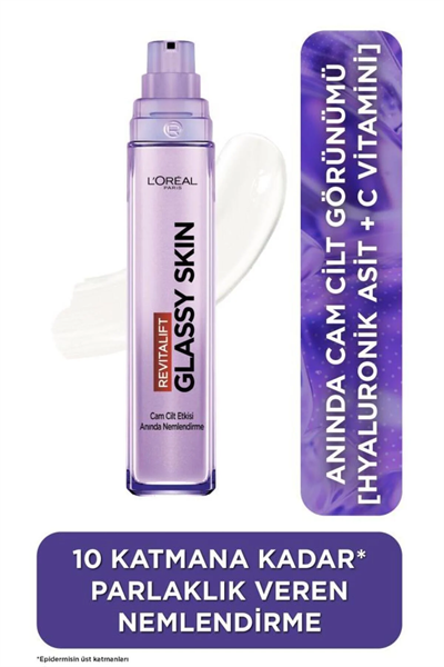 L'Oreal Paris Revitalift Filler Glassy Skin Cam Cilt Görünümü Veren[Hyaluronik Asit] İçeren Nemlendirici Krem 50ml