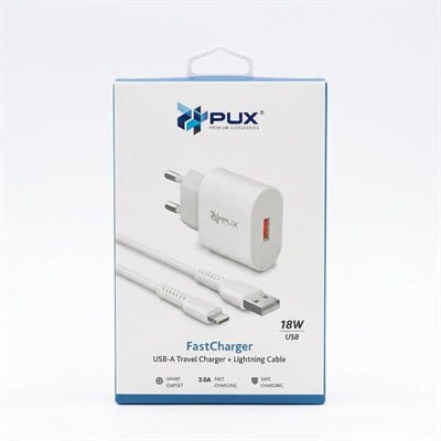 ŞARJ ALETİ - FASTCHARGER - USB-A TRAVEL CHARGER + LİGHTNİNG CABLE - 18W USB -3.0A FAST CHARCING - 100 CM 