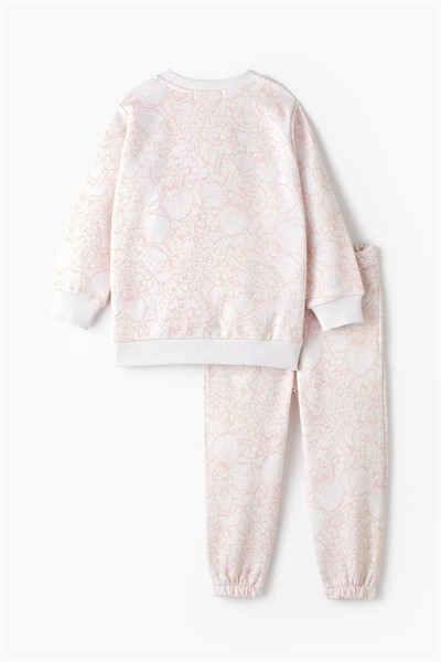 Çiçek Desenli Pembe Eşofman Takımı