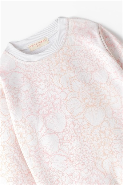 Çiçek Desenli Pembe Eşofman Takımı