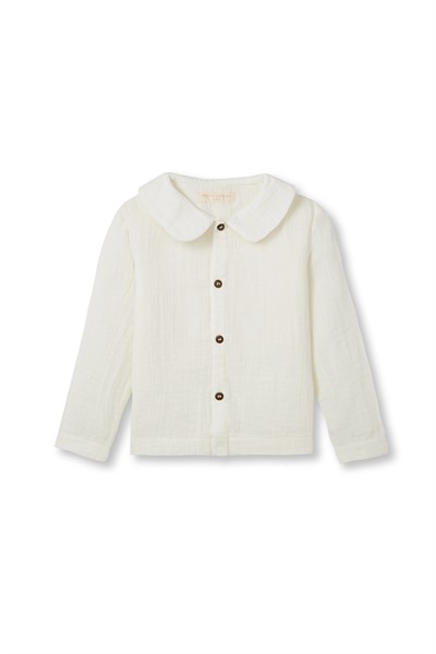 Ekru Müslin Bebe Yaka Gömlek