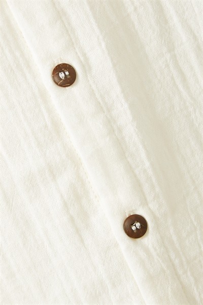 Ekru Müslin Bebe Yaka Gömlek