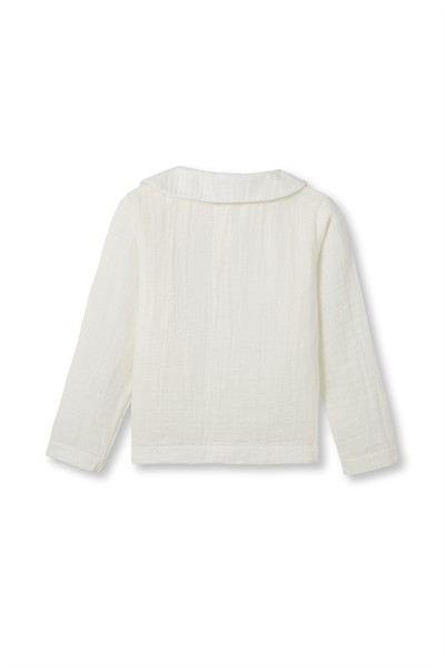 Ekru Müslin Bebe Yaka Gömlek