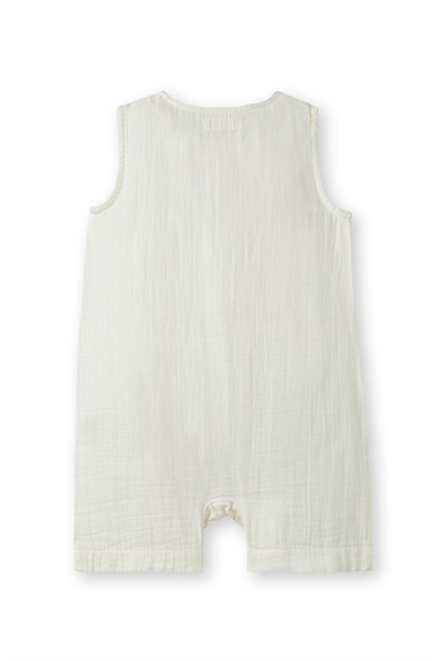 Ekru Müslin Kolsuz Romper