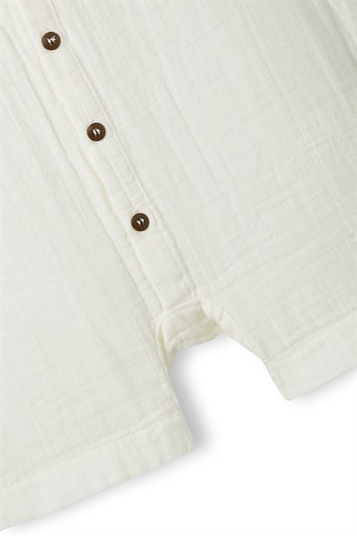 Ekru Müslin Kolsuz Romper