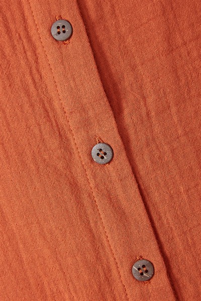 Kiremit Müslin Askılı Elbise