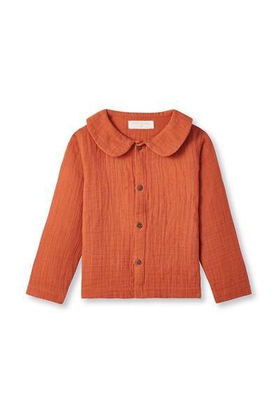 Kiremit Müslin Bebe Yaka Gömlek