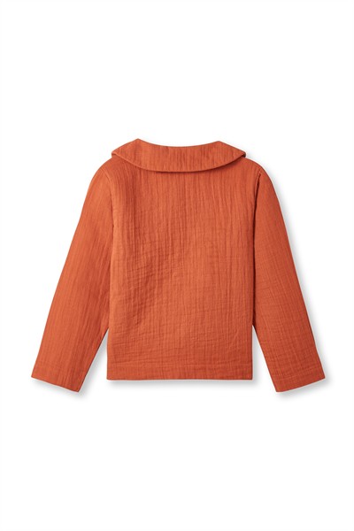 Kiremit Müslin Bebe Yaka Gömlek