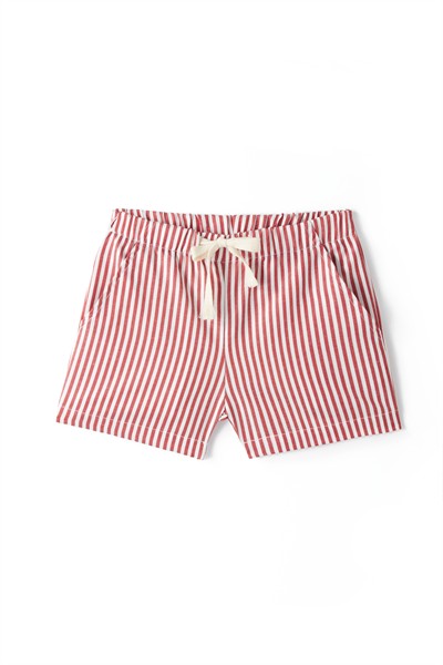 Kırmızı Çizgili Şort