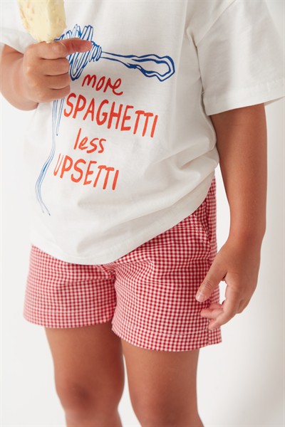 Kırmızı Pötikareli Şort