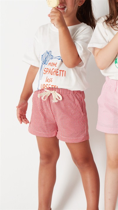 Kırmızı Pötikareli Şort