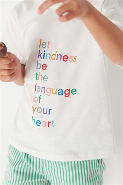Little Kidness Baskılı Beyaz Tişört