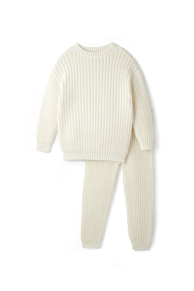 Pamuklu Ekru Triko Takım
