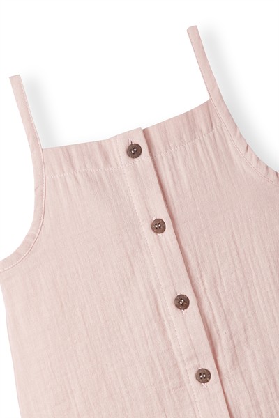 Pembe Müslin Askılı Elbise