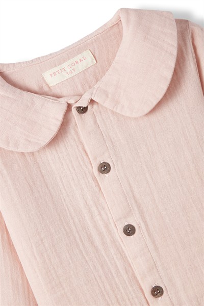 Pembe Müslin Bebe Yaka Gömlek