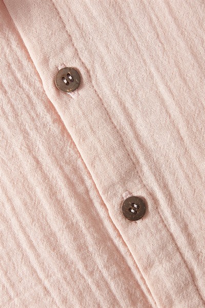 Pembe Müslin Bebe Yaka Gömlek