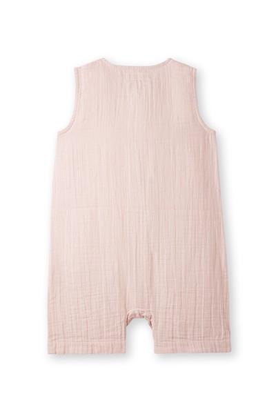 Pembe Müslin Kolsuz Romper