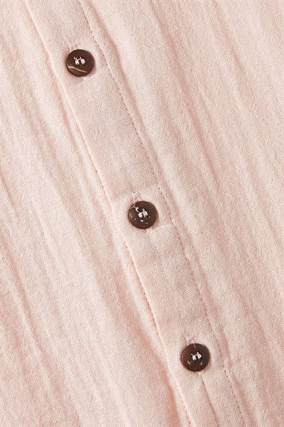 Pembe Müslin Uzun Kollu Romper