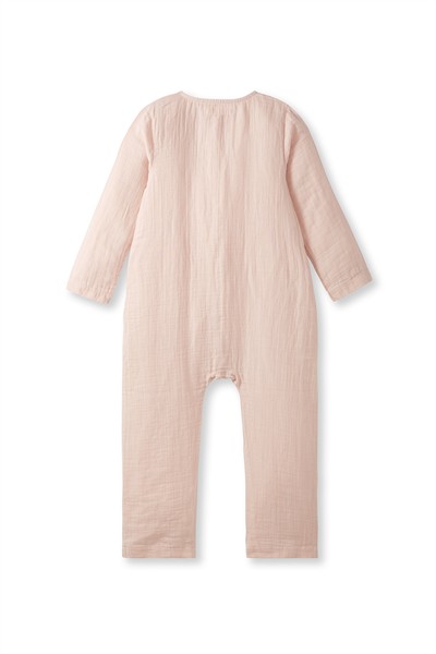 Pembe Müslin Uzun Kollu Romper