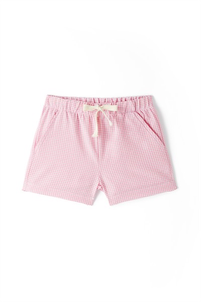 Pembe Pötikareli Şort