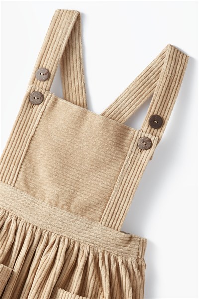 Taş Rengi Kadife Elbise